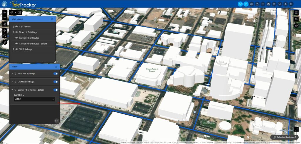 demo Map of U.S. carrier fiber routes with metro, middle-mile, and long-haul coverage for telecom planning and connectivity insights.