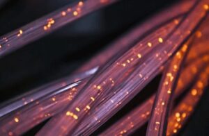 This image is of cables being lit up with fiber.